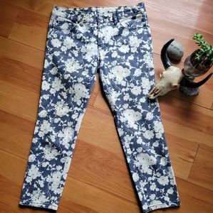 Rare Tory Burch Sz28 Floral Alexa Capri Pants fitted Skinny Jeans